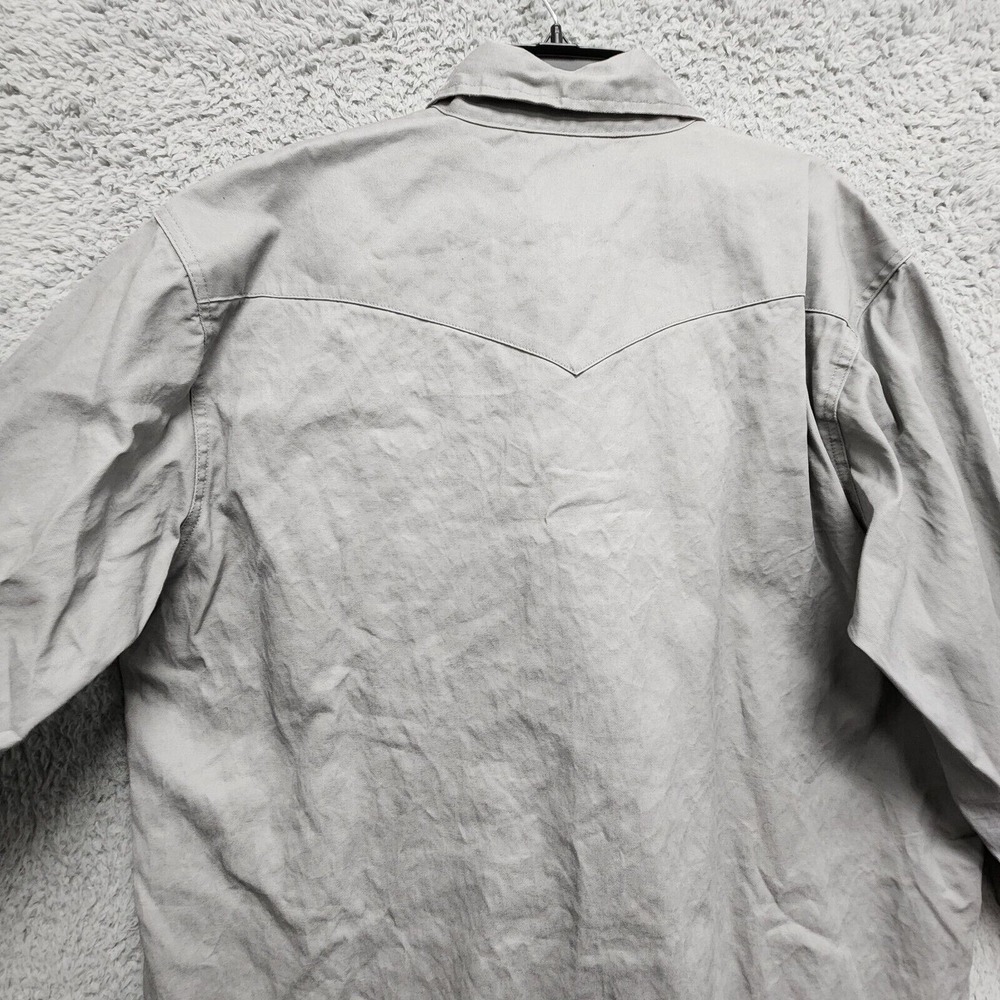 Wrangler Cowboy Cut Western‎ Firm Finish Work Shirt Mens 2X Gray Pearl Snap READ - Picture 11 of 15